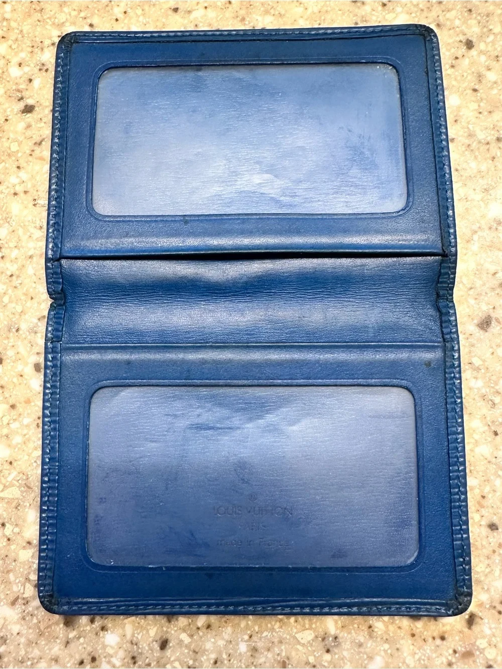 Louis Vuitton Blue Epi Leather Card ID Holder